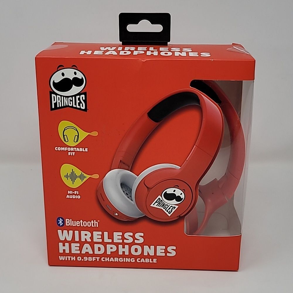 Pringles Wireless Bluetooth Headphones in Red